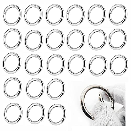 40 Piezas Mosquetón Redondo,28 mm Hebillas de Resorte Redondas, Hebillas de Resorte Redondas Zinc Alloy Llavero para Mochilas, Manualidades Accesorios(plata)