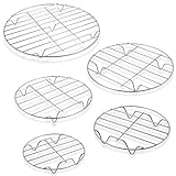 5 Pieces Round Cooling Rack Circular Wire Rack 12/10 / 9/7 / 6 Stainless Steel Round Baking and...