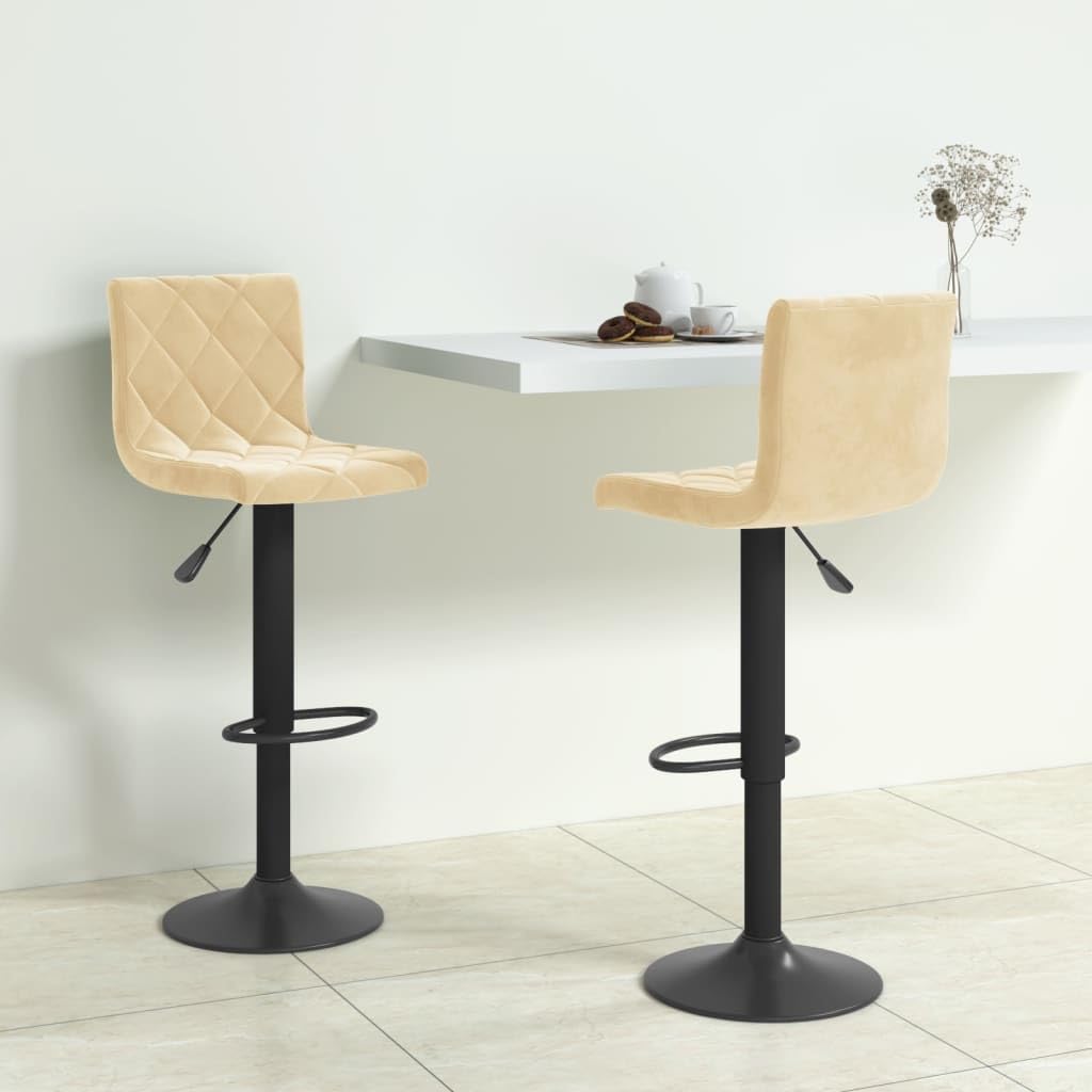Tabouret de bar pivotant à 360° réglable par vérin à gaz lot de 2 noir