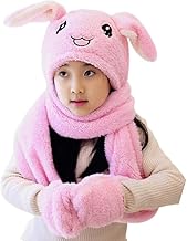 Baby Boys Girls Winter Woolen Hat with Scarf Set Soft Faux Fur Beanie Panda Cap Windproof Earflap Hood Muffler for Unisex Kids |
