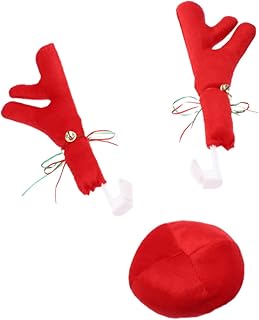 ERINGOGO 1 Conjunto De Chifre E Nariz De Carro Chifres De Rena Nariz Enfeites De Corpo De Carro De Natal Rudolf Kit De Carro Buzina Superior De Carro Chifres De Rena E Nariz Decoração De