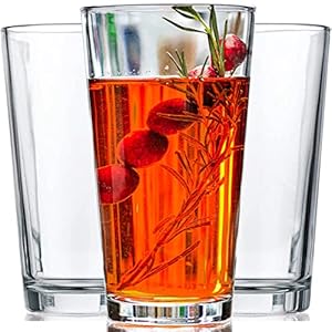 Le’raze Drinking Glasses – Set of 10-16oz. Margarita Glass Cups – Dishwasher Safe Cocktail Clear Heavy Base Tall Beer Glasses, Water Glasses, Bar Glass, Wine, Juice, Iced Tea