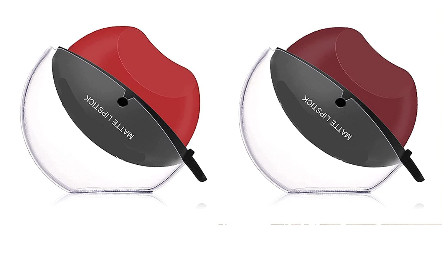 Ashavhuda Lip Shape Apple Shape Lipstick Long Lasting Waterproof- Matte Lipstick (Red & Maroon, 20 g)