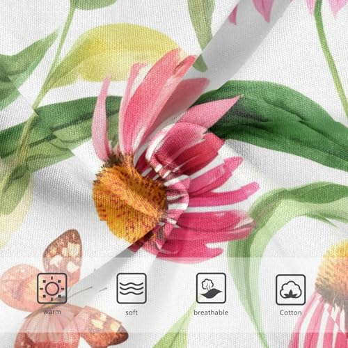 Pink Echinacea Flowers Butterflies Panties for Girl Toddler Underwear Custom Cotton Print Briefs Underpants 2t3