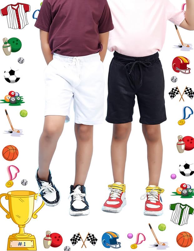 Image of Nusyl Solid & Printed Cotton Blend Shorts for Boys | Comfortable Casual Shorts | Soft Breathable Fabric with Elastic Waistband | Relaxed Fit | 2-16 Years | Multiple Colors