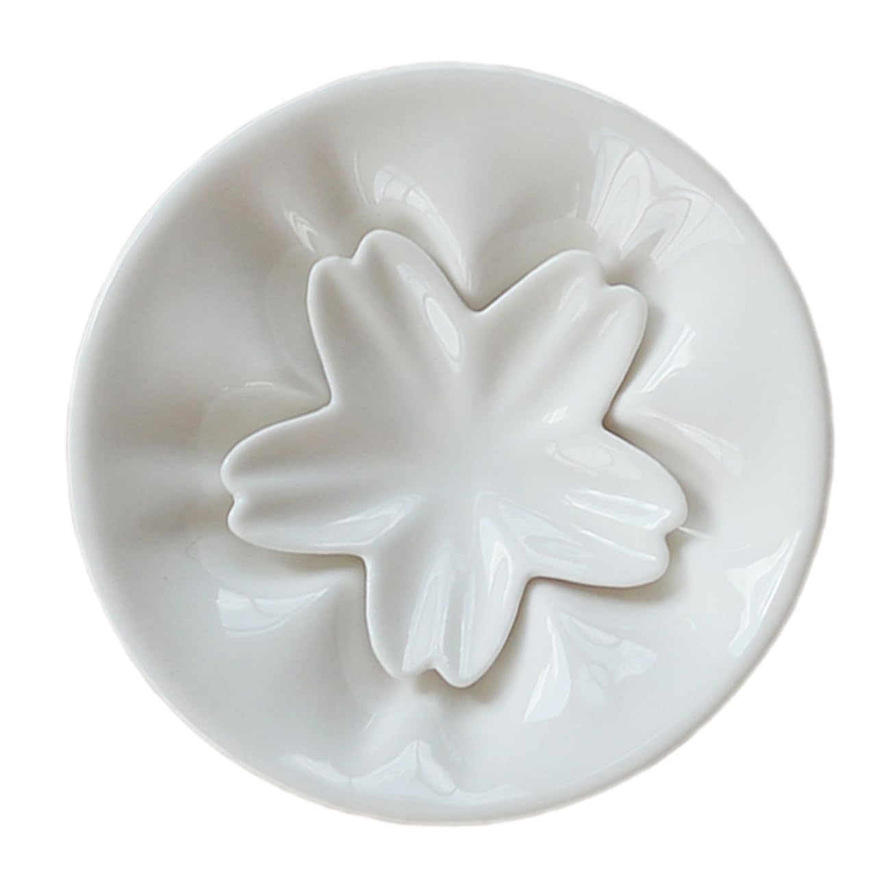 NAMOARLY Elegant Ceramic Spice Plate Set Divided Serving Platter Sauce Container