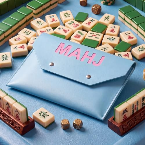 Funda de cuero para cartas Mahjong 8x6 pulgadas miniatura 5