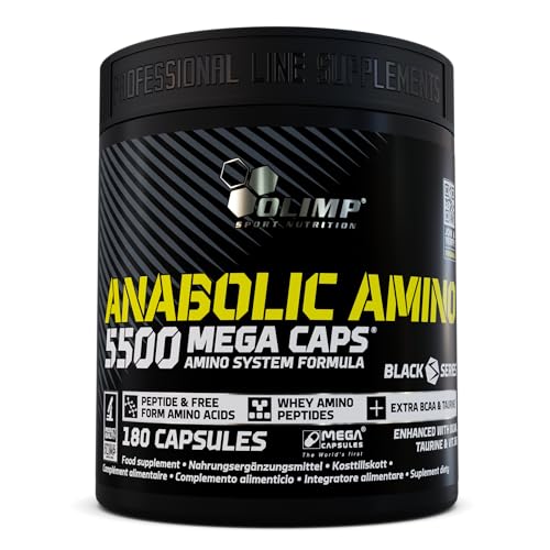 Olimp Sport Nutrition Aminosäuren Komplex hochdosiert - 180 Kapseln - Anabolic Amino 5500 Mega Caps