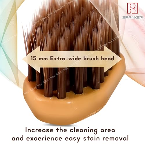 Image of Spanker Pack of 5 Extra Wide Head 15MM Adult Toothbrush with Double Inplanted Soft Feather Like Bristles Non Frizzing Toothbrush for Intensive Care Protect Fragile Gums for Good Cleaning Effect
