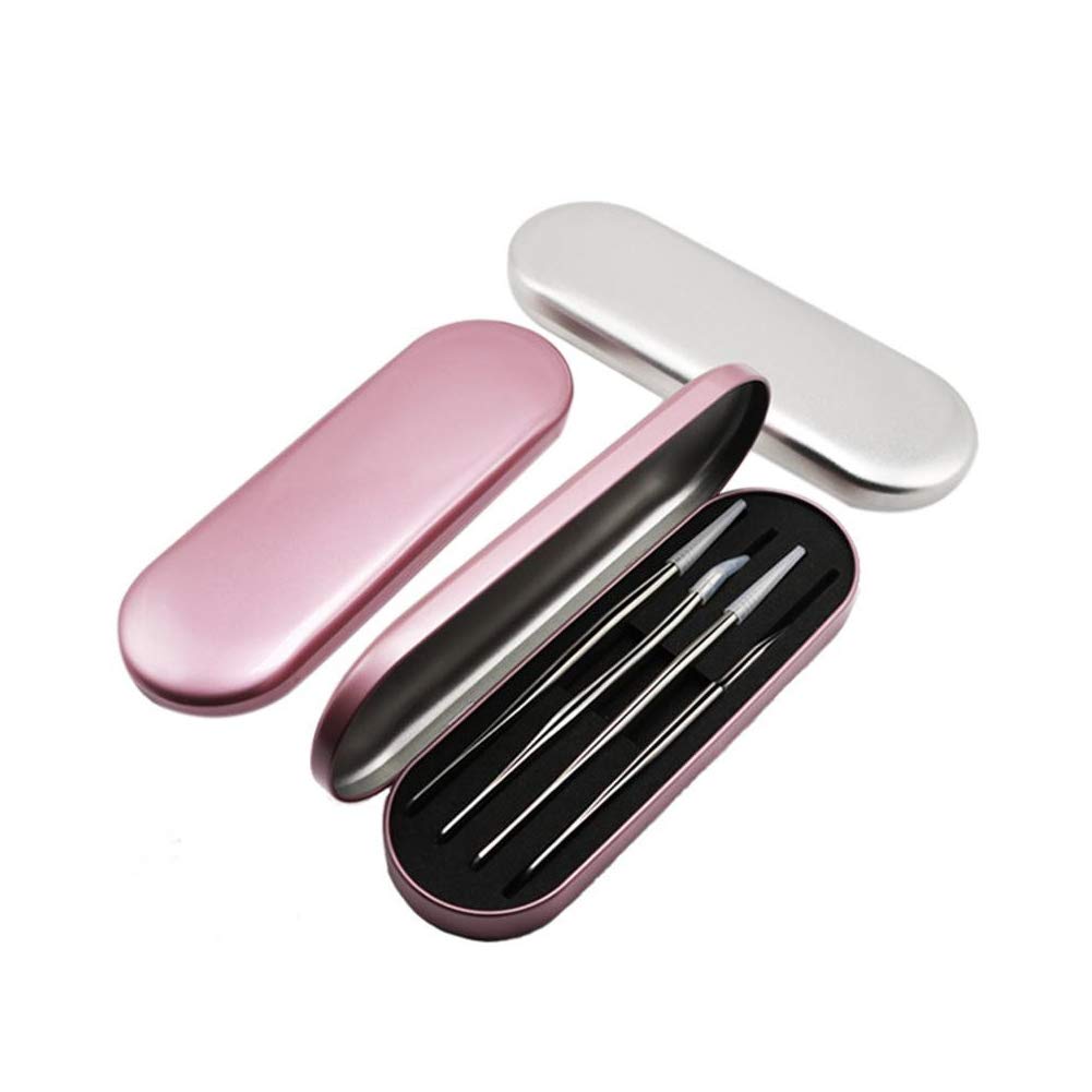 2 Pcs Eyelash Extension Tweezers Storage Case Professional
