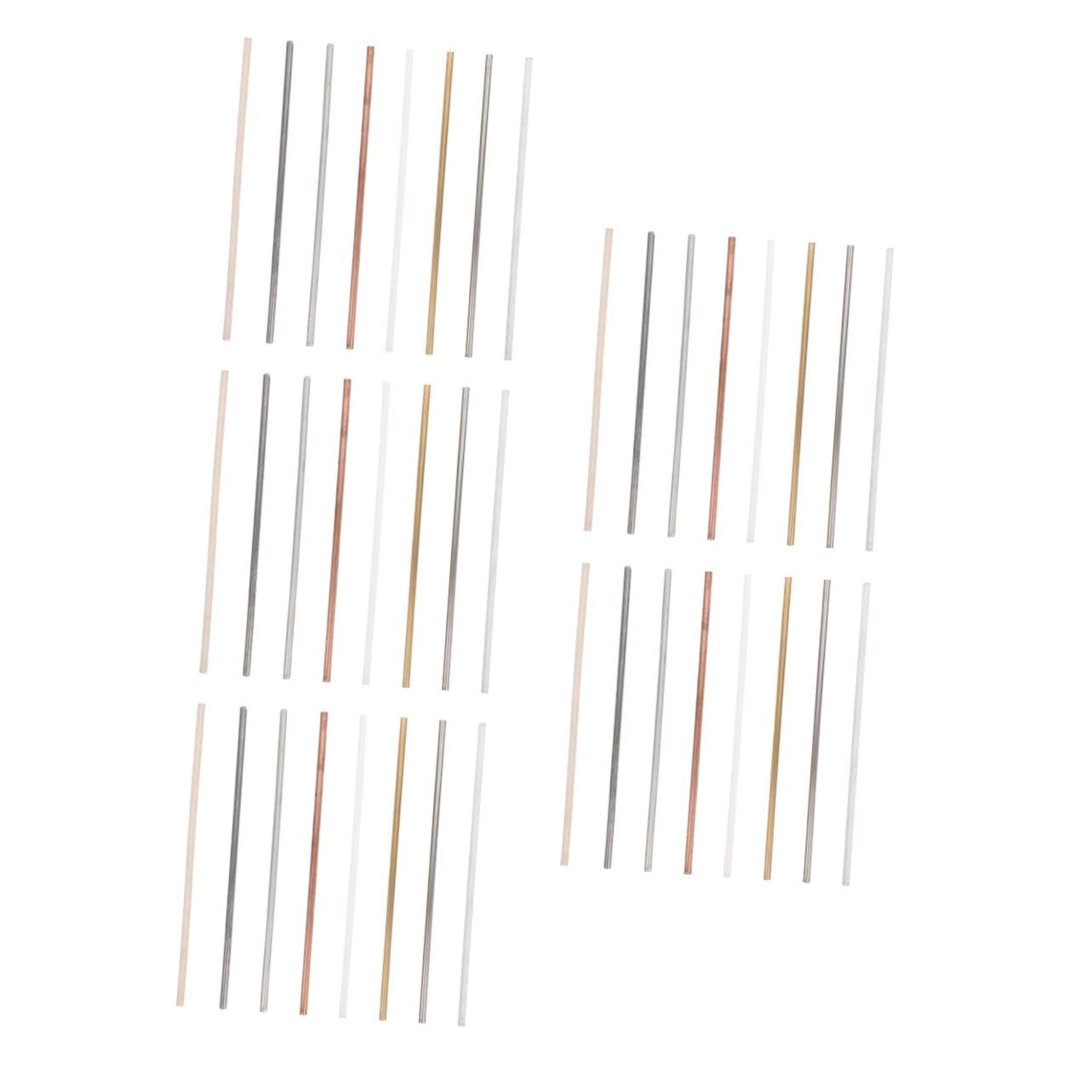 SOLUSTRE 5sets Thermal Conductive Materials Copper Rods Handicraft Material Long Metal Rods Metal Rods for Crafting Making Rods for Handicraft Craft Making Bars Wood Rods Stainless 8pcs*5