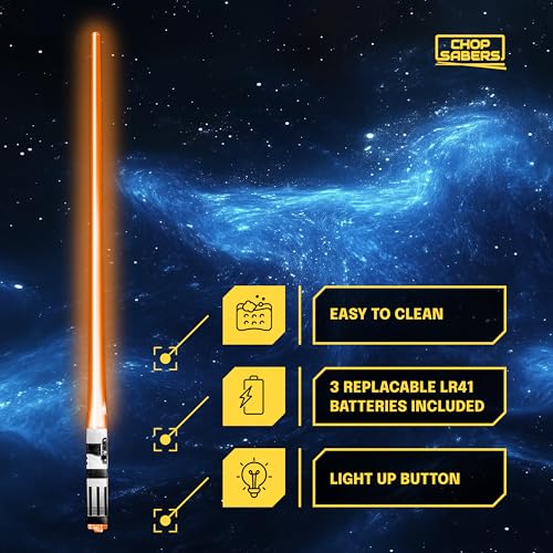 Image of Chop Sabers Light Up Lightsaber Chopsticks, 1 Pair, Orange
