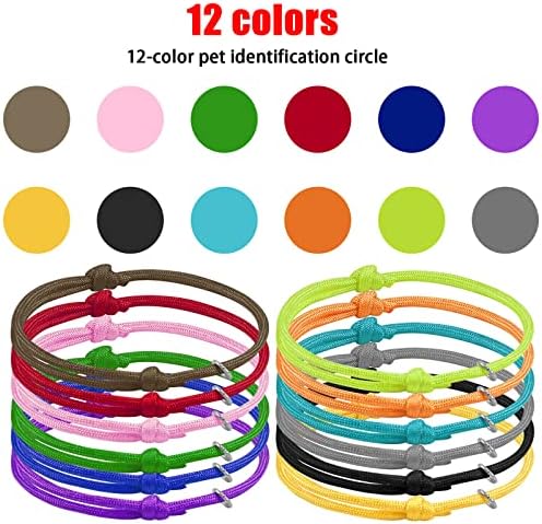12 Pcs Puppy ID Collars, Adjustable Soft Nylon Puppy Collars, Classic Coloured Dog Collar Identification Puppy for Newborn Pet Puppies Kittens for Head Circumference up to 10.5 cm (12 Colours)