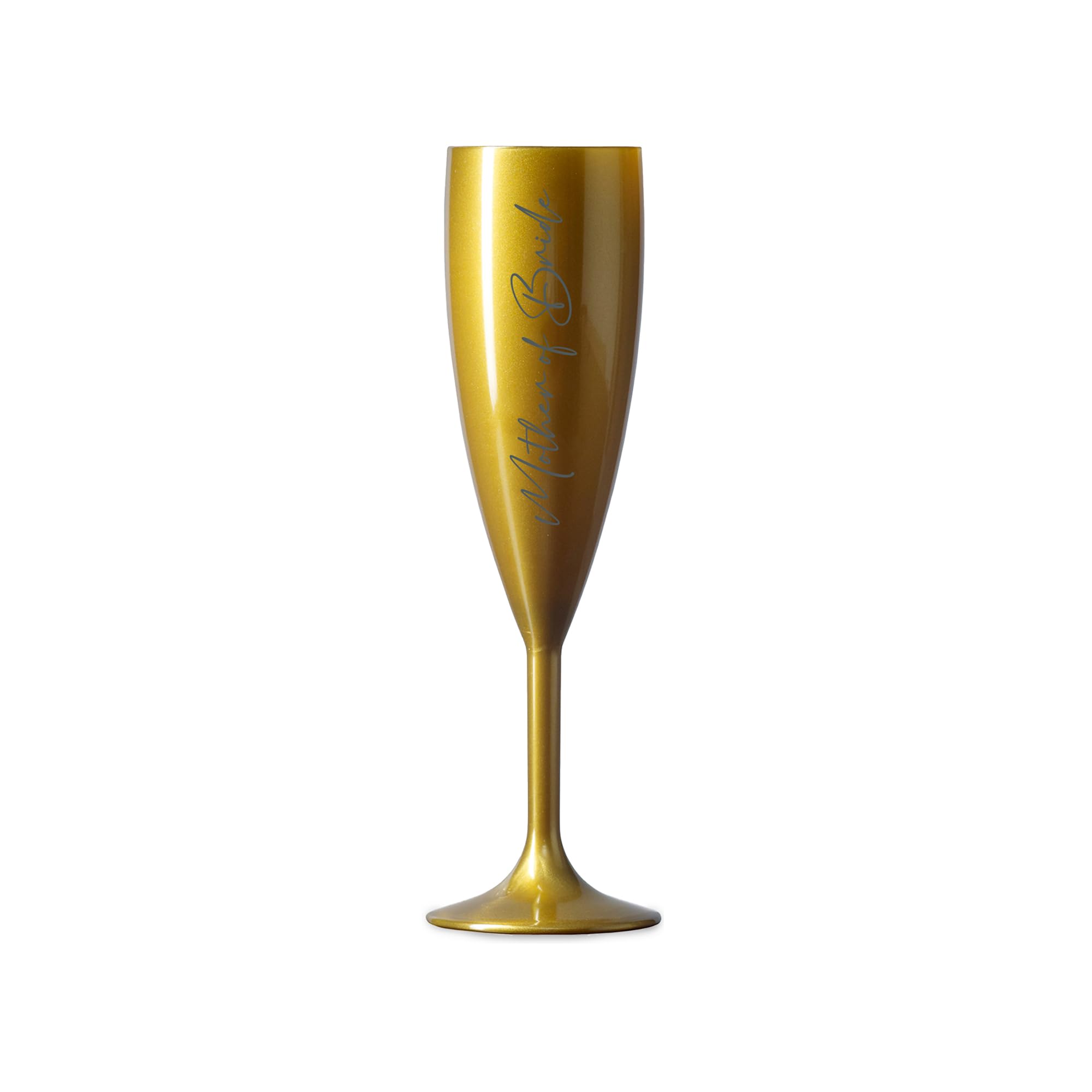 Print Maniacs Champagne Premium Gold Flute Glass Bride Groom Mr Mrs Wedding Maid Honour Wine Cocktail Prosecco Celebrations Gift (Grey, Mother of Bride)