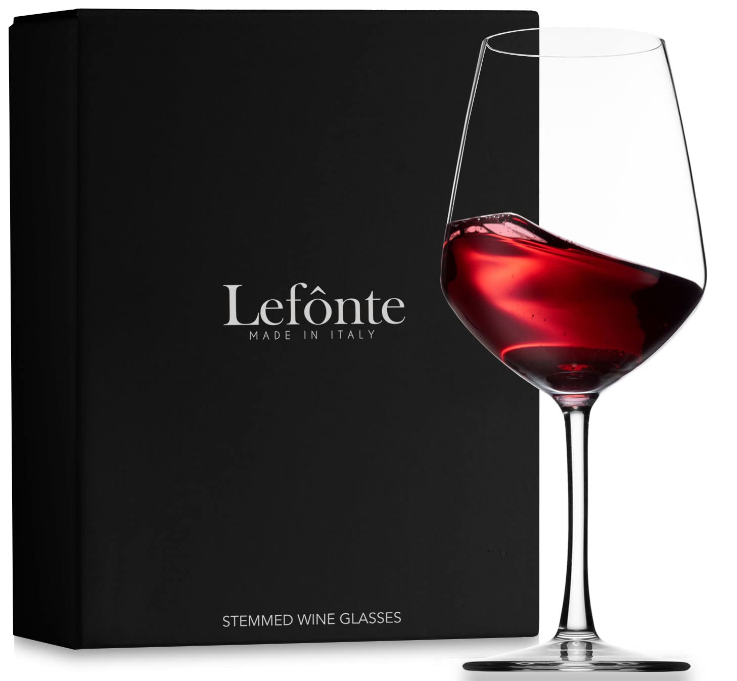 Lot de 2 verres à vin rouge italien, 532 ml, fabriqués en Italie