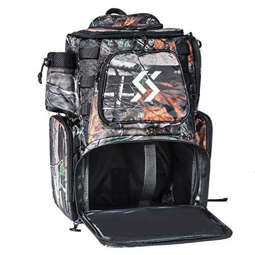 Sougayilang Fishing Tackle Backpack Waterproof Tackle Bag Storage Without Trays Tackle Box and Protective Rain Cover for Camping Hiking - Camouflage