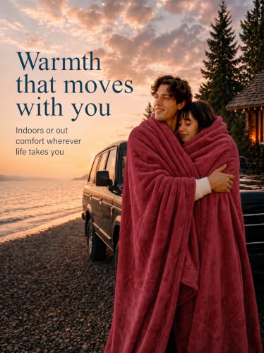 Image of Utopia Bedding Soft Fleece Bed Blanket Queen Size Burgundy (90x90 Inch)