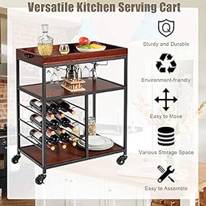 Ldailymocchawinebarservingcartforhomewoodkitchenstandwglassesholder9winebottlesracktrolleyrollingbarcartwithwheelskitchenislandcart  Urban Country Home Decor Ldaily moccha wine bar serving cart for home wood kitchen stand wglasses holder 9 wine bottles rack trolley rolling bar cart with wheels kitchen island cart  urban country home decor