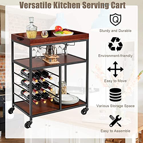Ldailymocchawinebarservingcartforhomewoodkitchenstandwglassesholder9winebottlesracktrolleyrollingbarcartwithwheelskitchenislandcart  Urban Country Home Decor Ldaily moccha wine bar serving cart for home wood kitchen stand wglasses holder 9 wine bottles rack trolley rolling bar cart with wheels kitchen island cart  urban country home decor