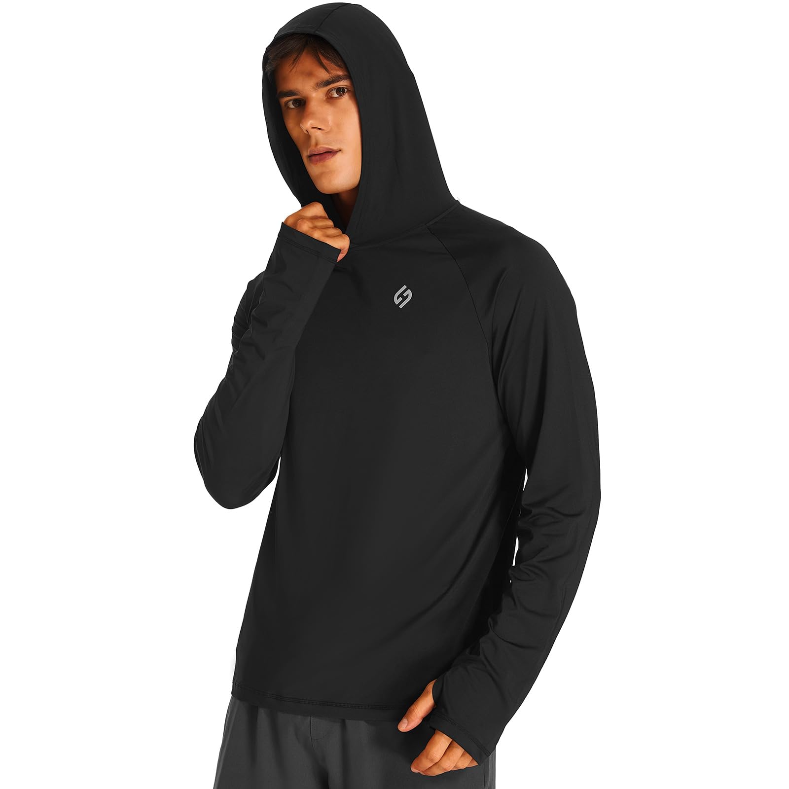Mens UPF 50+ Sun Protection Hoodie Shirts Lightweight Rash Guard Long Sleeve Swim Shirts UV SPF Quick Dry T-Shirts-image-12