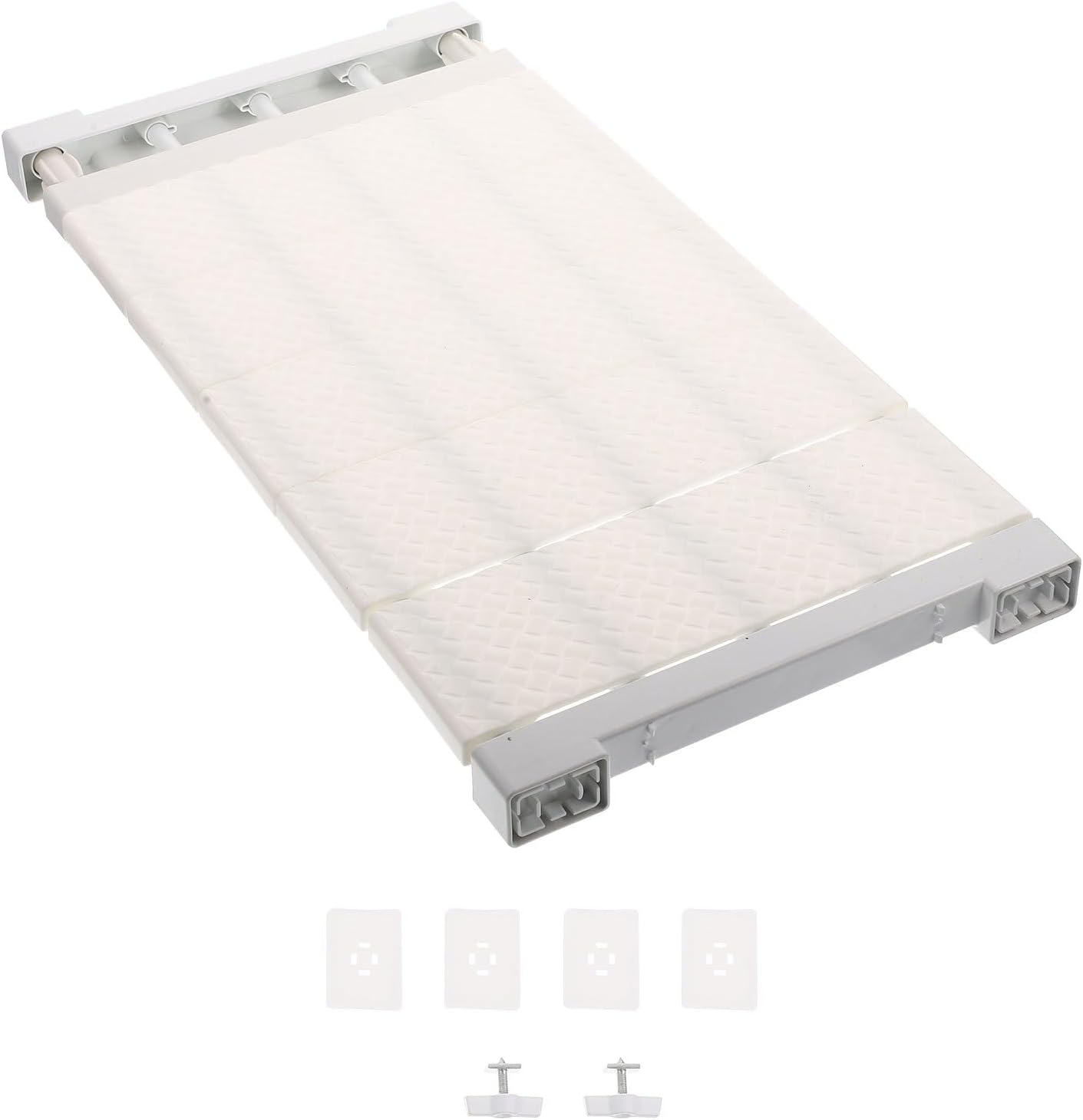 ULTECHNOVO Retractable Closet Organizer Shelf Divider, Adjustable 50-80cm X 24cm Tension Shelf for Wardrobe Storage, Sturdy Daily Use Closet Rack for Cabinet and Clothes Organization