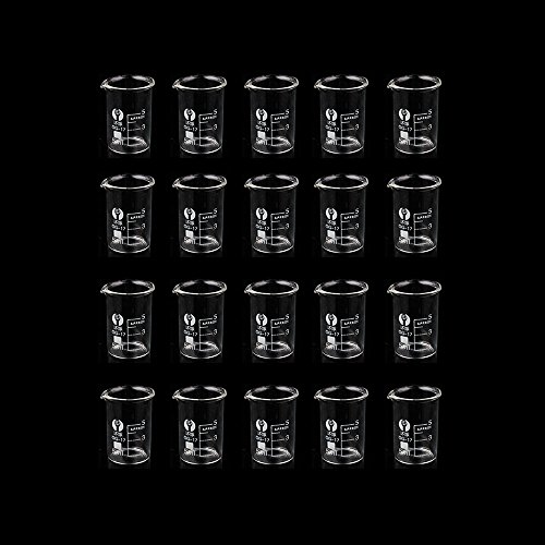 LIPOVOLT® 20PCS 5ml Chemistry Laboratory Glass Beaker Borosilicate Measuring Glasswar …