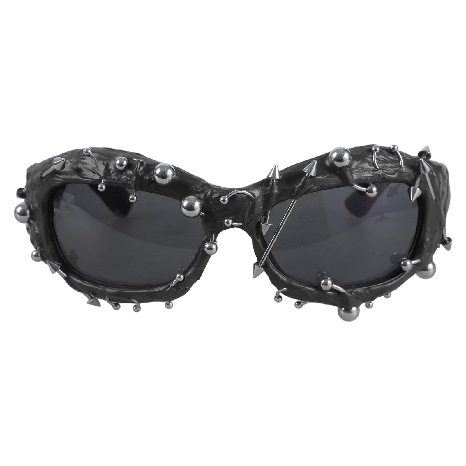 Maxtonser Fashionable Sun Glasses With Rivet Frame For Adult Unisex Stylish Lookings UV380 Protective Glasses for Night Club Wear