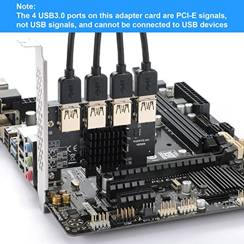 image for MZHOU PCI Express Multiplier Riser Card,PCI-E 4X to External 4 PCI-E U