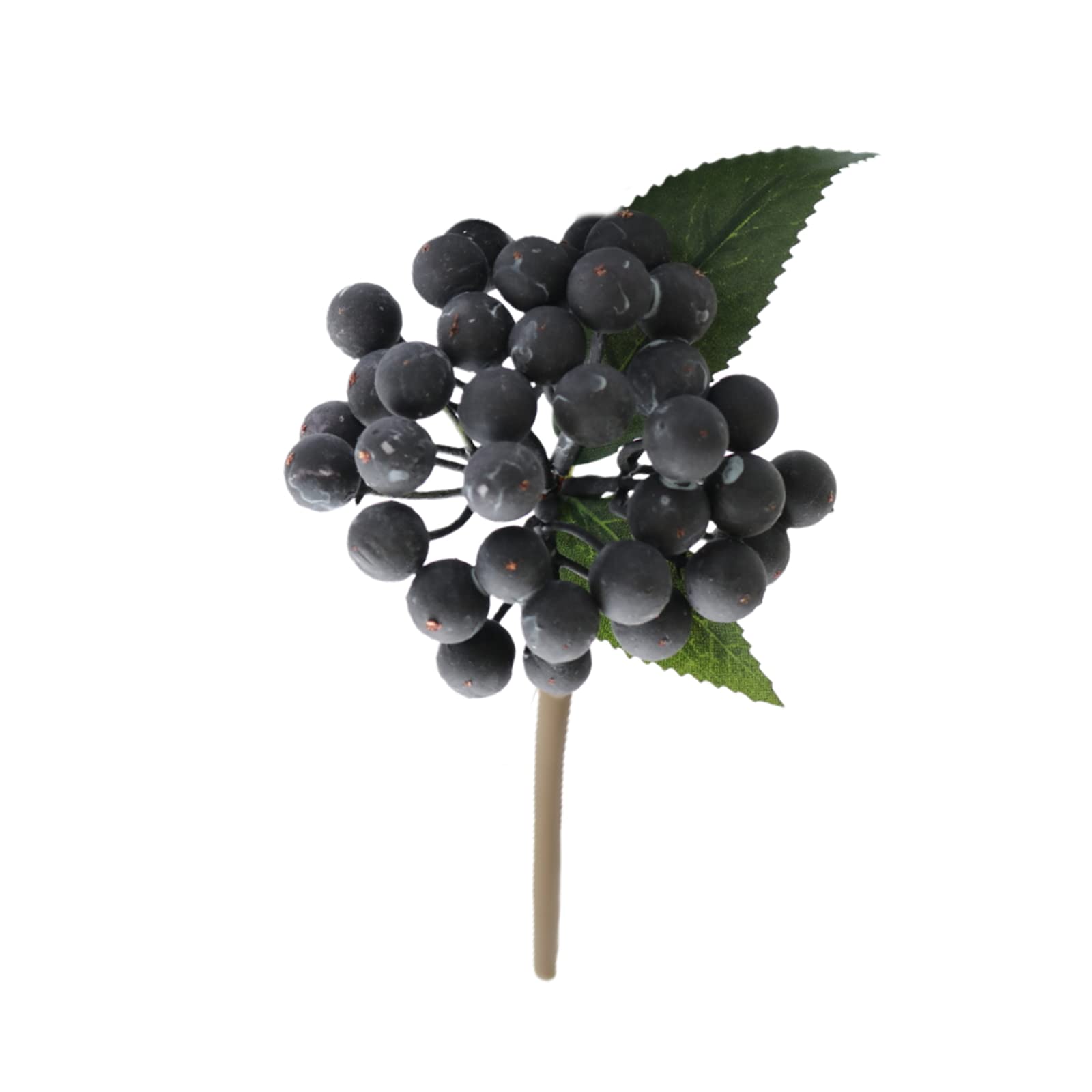 RESOYE Artificial Berry Stems, 8Pcs Fake Black Gray Berry with Leaves Simulation Berry Floral Sprays Fruit Picks, 210828LW02-4-8-10455-1352198901,