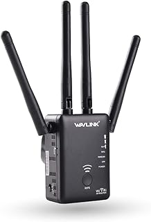 WiFi Extender Booster，WAVLINK AC1200 Dual Band WiFi Booster, compatible with all WLAN devices, Support WiFi Repeater/WiFi Router/Wireless Access Point Mode, WPS, plug & play, 2 Ethernet ports