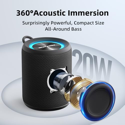MIATONE Rush M - 20W Bluetooth Speaker IP67 Waterproof Speaker with Deep Bass, Portable Speakers for Beach Camping Accessories, Gifts for Men Fathers Him (Black) - image 2