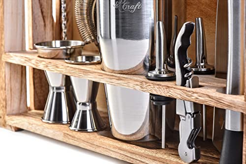 Mixology Bartender Kit: 11-Piece Bar Tool Set with Rustic Wood Stand - Perfect Home Bartending Kit and Cocktail Shaker Set For an Awesome Drink Mixing Experience - Exclusive Cocktail Recipes Bonus - Image 9