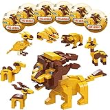 WINGIFT 6 Pcs Lion Building Blocks Set-6 in 1 Pre Filled Easter Eggs, Egg Surprise Animal Toys, Easter Egg Hunting,Easter Basket Stuffers,Party Favor for Kids, Birthday, Carnival Prizes