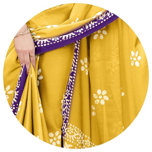 Image of MIRCHI FASHION Saree for Woman Chiffon Batik Printed | Lightweight Daily Wear Women's Office Sari with Blouse Piece (Available in 40 Colours)