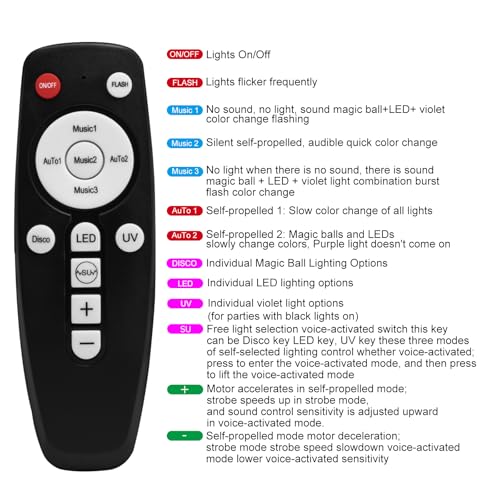 Image of Disco Ball Lamp with Sound Activated Strobe Light and Remote Control, Party Lights Kit for Home Karaoke, Club, Wedding Events