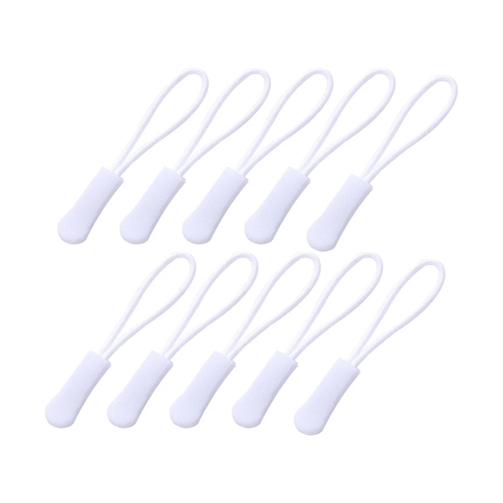 Tiradores de cremallera de repuesto, Lengüeta for tirar de la cremallera, 500 Uds., tirador Multicolor, etiqueta cuerda, Clip repuesto, fijador hebilla rota(White)