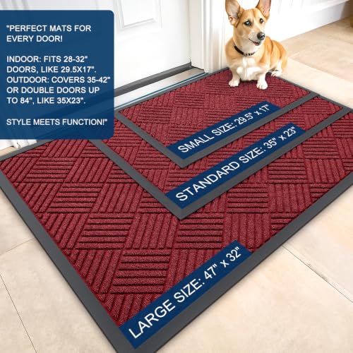 Image of OLANLY Front Door Mat Outside Entrance 47x32, Waterproof Heavy-Duty Doormat