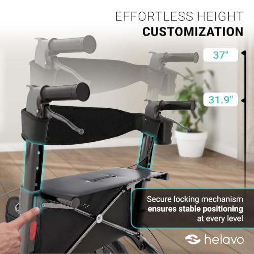 Image of Helavo All Terrain Walker, 12 inch Pneumatic Tires, Outdoor Rollator Walker