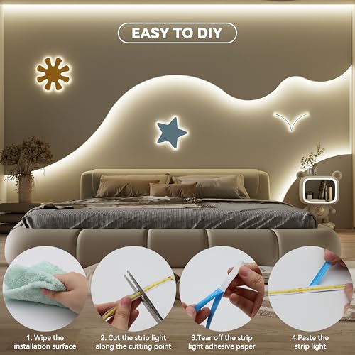 Image of MIWISE COB LED Strip 32.8ft /10m,CRI 90+ Natural White 4000K High Lumen Super Bright Flexible DC24V LED Tape Light,for Cabinet Home Office DIY Lighting Projects(Adapter&Controller NOT Included)