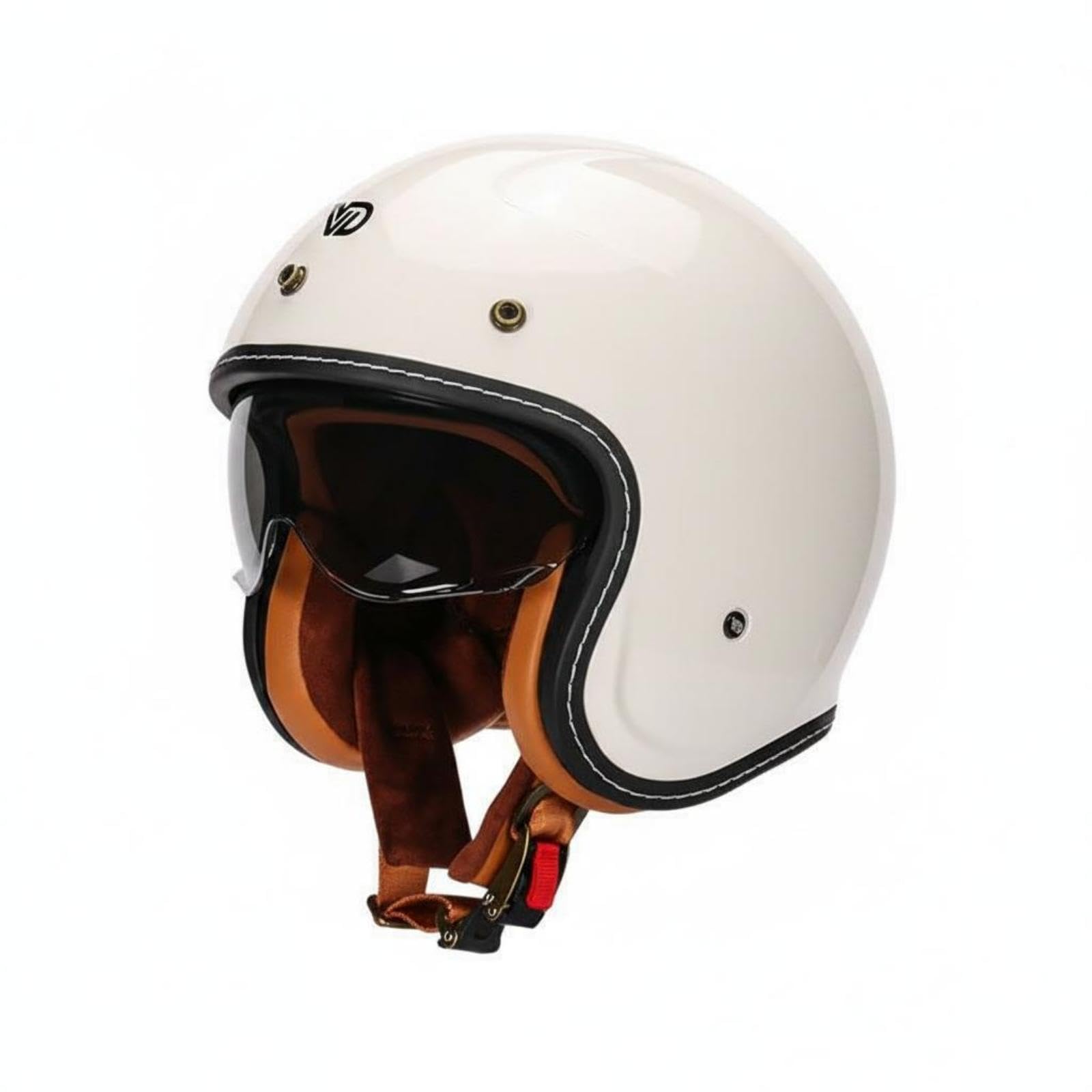Open-Face Helmet Shell Open Face Impact Soft Cushioning Riding Gear for Adults Ivory White M-picture-29