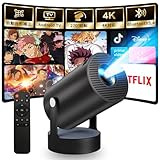 【2025新登場＆スピーカー増幅型】プロジェクター 家庭用 Android TV12.0 搭載 【4K対応・1080P・18000LM】 小型 270°回転可能＆天井投影 ホームシアター Wi-Fi6 Bluetooth5.4 HiFiスピーカー スタンド一体型 短距離投影 自動台形補正 パソコン/スマホ/Switch/PS機/DVD接続可 日本語の説明書付き