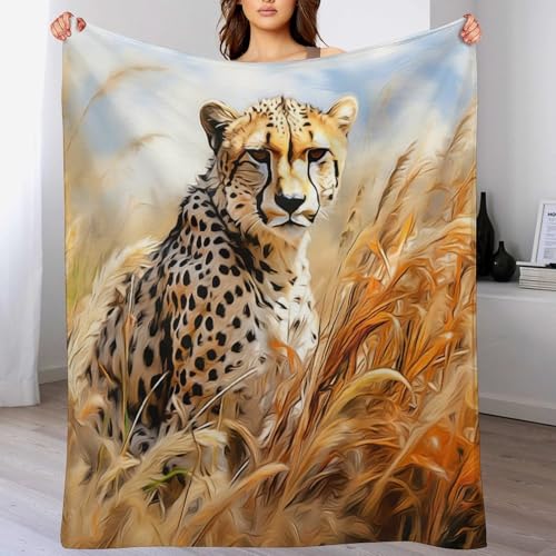 Couverture léopard chaude en flanelle solide et lavable en machine pour lits