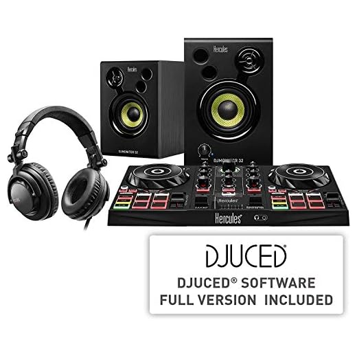 Hercules DJLearning Kit - DJ Komplettpaket - 2-Deck DJControl Inpulse 200 USB DJ Controller HDP DJ45 Kopfhörer DJMonitor 32 Monitor Lautsprecher