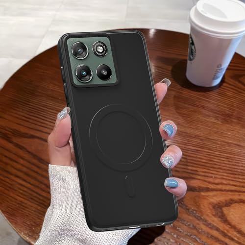 Image of Pikkme Back Cover for Motorola Moto G67 Power 5G / G57 Power 5G Soft Matte Silicone | Slim Fit | Mag-Safe Design (Mag-Safe Not Support) Camera Protection Bumper Case (Black)