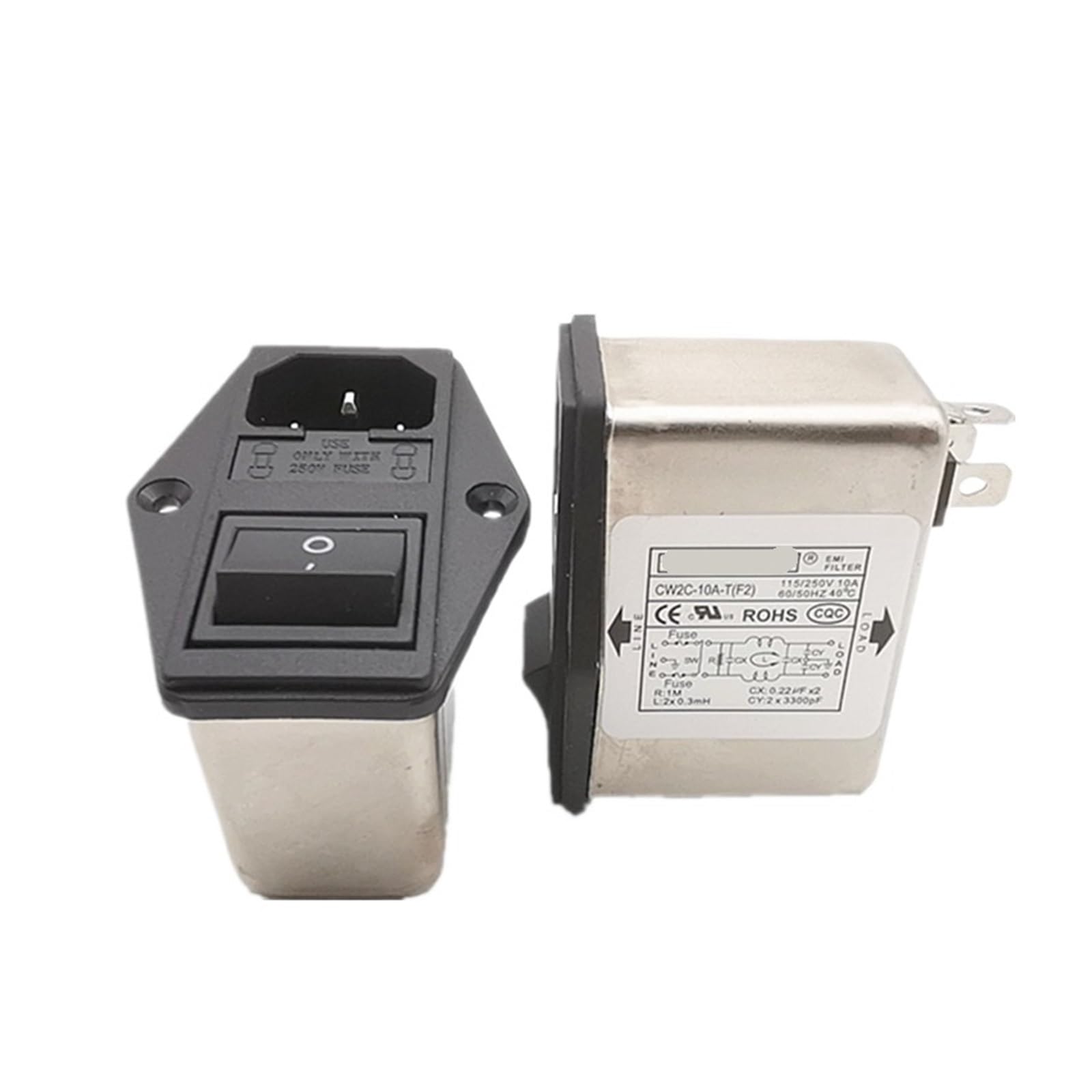 Power Filter CW1B-10A-T 10A 6A CW1B-06A-T(CW2C 10A -T -F2 Double Fuse)