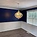 18 Inch Farmhouse Wood Chandelier, 6-Lights Dining Room Light Fixtures Over Table, White Chandelier Light Fixture, Rustic Chandelier for Kitchen Island, Hallway, Foyer