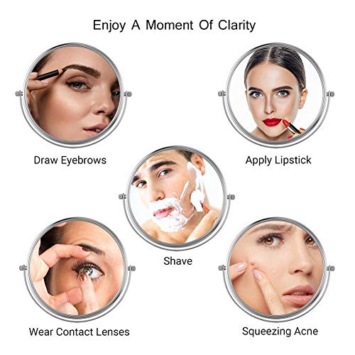 Miroir de maquillage cosmétique grossissant orientable et rétractable - 5