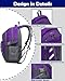 ProEtrade Backpack Bookbag for College Laptop Travel, Fit Laptop Up to 15.6 inch with USB Charging Port Multi Compartment Anti theft, Gift for Women Men (Purple)