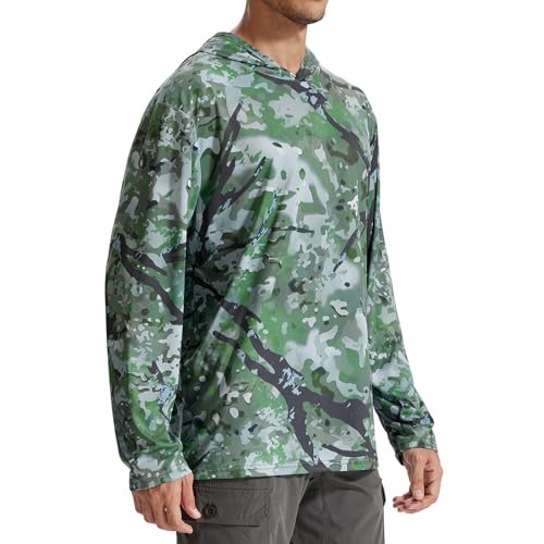 LOOGU Men's Hunting Camo Shirt Lightweight, Camouflage Shirts Long Sleeve Shirt with Hood for Fishing Hiking Camping - image 1