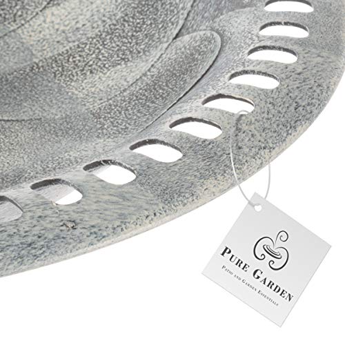 Pure Garden 50-Lg1073 Grey Resin Bird Bath With Antique Design #TOP5